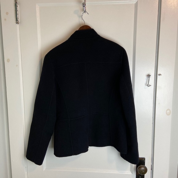 Black Wool Zippered Blazer - Picture 2 of 4